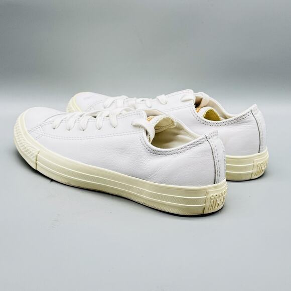 Converse Shoes Womens 8.5 White Leather Chuck Taylor All Star Low Top Sneakers - Picture 6 of 12